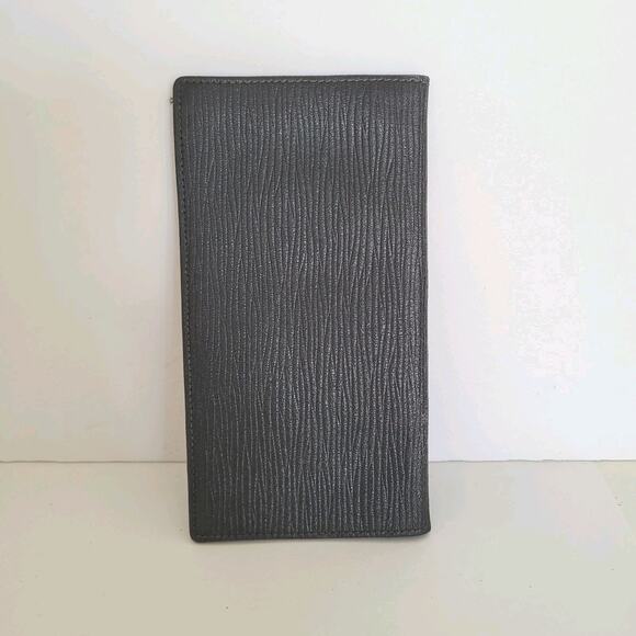 Givenchy Vintage Wallet Black Bifold Logo Large Checkbook Unisex Slim Leather - Picture 2 of 11